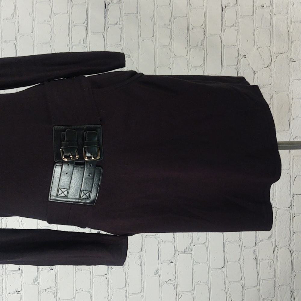 New York & Company Size Medium Black Belted Sweater Dress - Picture 8 of 11